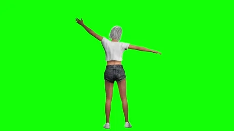 Female athlete posing confidently after workout on green screen chromakey Stock Footage 328637152