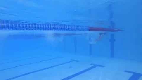 A female athlete swims fast at a workout... | Stock Video | Pond5