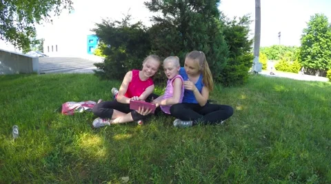 Female athletes after exercise doing SELF Video stock 51605021