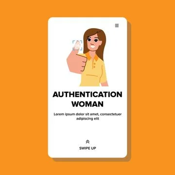 Female authentication woman vector Stock Illustration