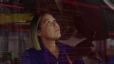Female auto technician lifting tool under raised vehicle, responding to Stock Footage 331713503