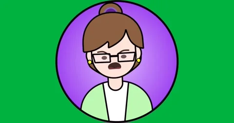 Female avatar floating transparent background, showcasing glasses and earrings 库存影片 317595067