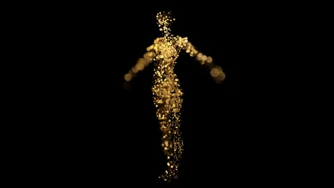 Female Avatar Forms From Points of Light. Stock Footage 328705814