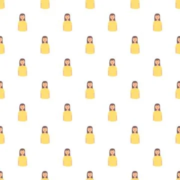 Female avatar seamless pattern background with uniform people Illustrazione stock