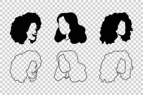Female avatar silhouette vector, line art vector design イラスト素材