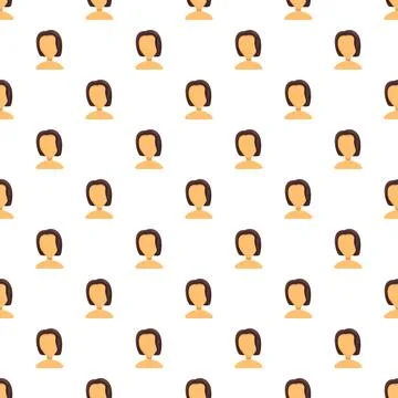 Female avatar user profile seamless pattern background Stock Illustration