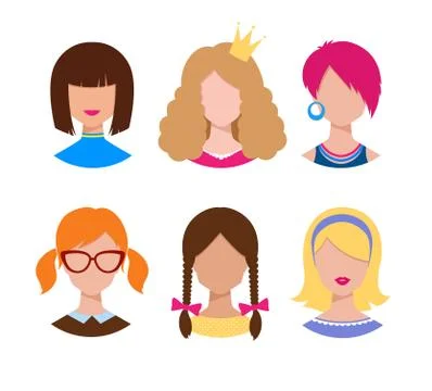 Female avatars Stock Illustration