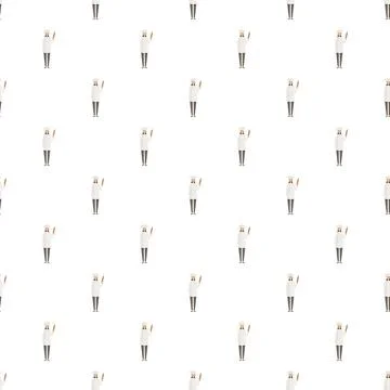 Female baker chef holding rolling pin seamless pattern Stock Illustration