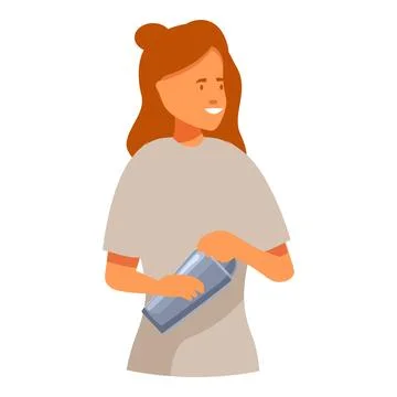 Female bartender is making a cocktail using a shaker Stock Illustration