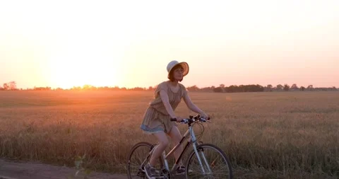 Female with bicycle Stock Footage 138649887