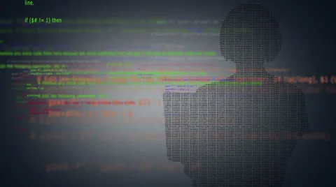 Female Binary Coder Silhouette (Black) 스톡 동영상 46943602