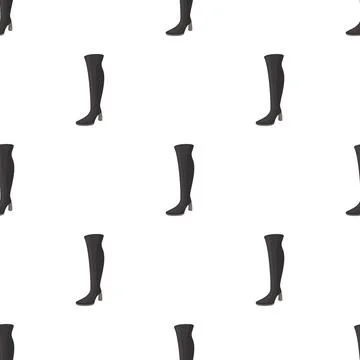 Female black high boots pattern seamless vector 스톡 일러스트