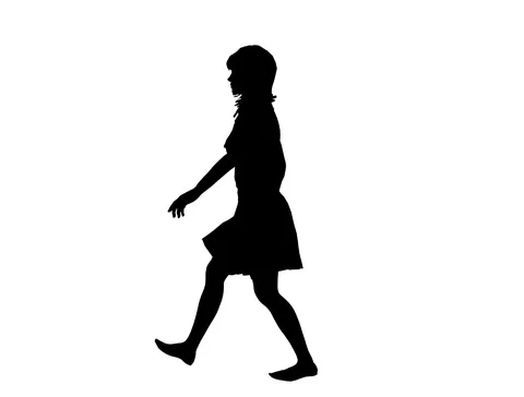 Female Black Walk Loop Side with Alpha Channel Video stock 85937418