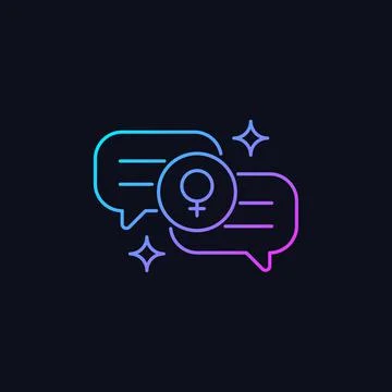 Female bonding gradient vector icon for dark theme Stock Illustration