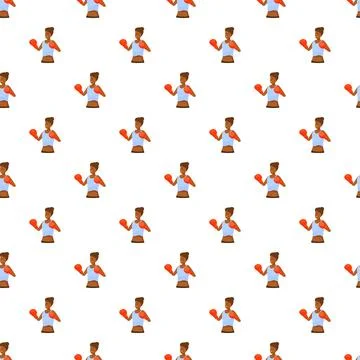 Female boxer character training pattern wallpaper Stock Illustration