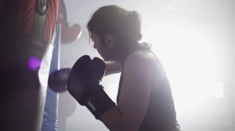 Female boxer training Stock Footage 49068651