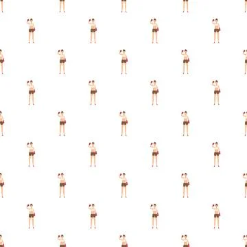 Female boxer training seamless pattern illustrating fitness concept Stock Illustration