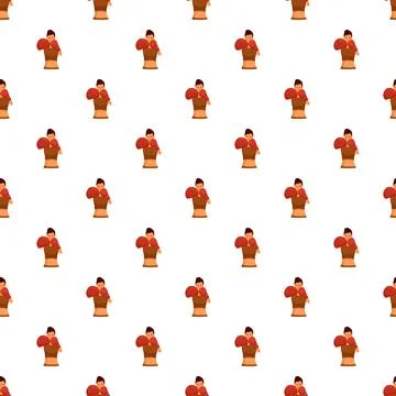 Female boxer training seamless pattern for fitness design Stock Illustration