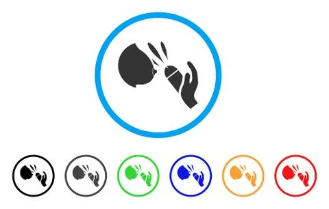 Female Breast Blowjob Ejaculation Rounded Icon Stock Illustration