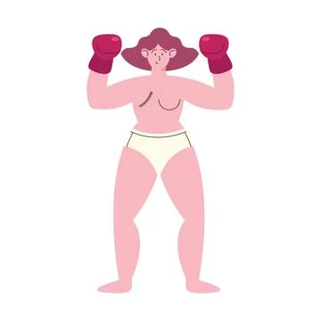 Female breast cancer survivor Stock Illustration