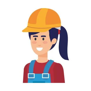 Female builder constructor with helmet イラスト素材