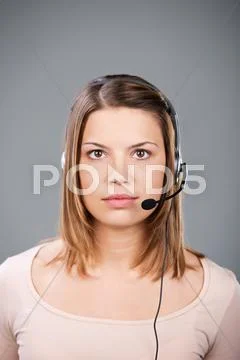Female call center agent Stock Photos
