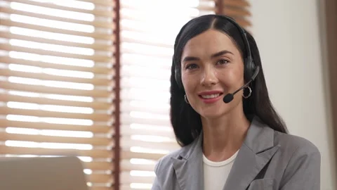 Female call center operator or customer service helpdesk staff. Blithe Video stock 273283167
