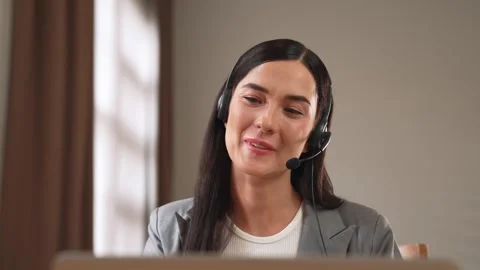 Female call center operator or customer service helpdesk staff. Blithe Video stock 274785749