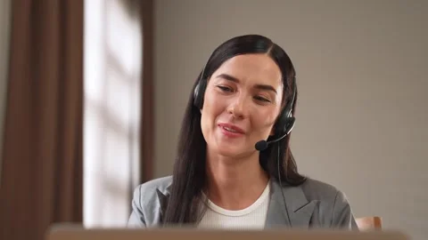 Female call center operator or customer service helpdesk staff. Blithe Stock Footage 276668480