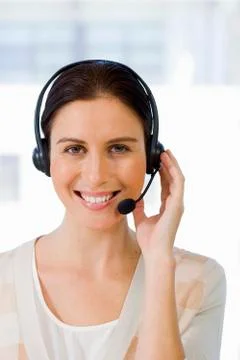 Female call center operator Stock Photos