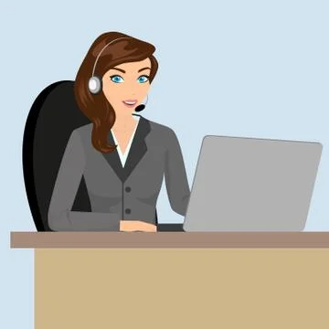 Female call centre operator Illustrazione stock