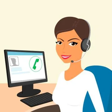 Female call centre operator Stock Illustration
