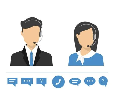 Female call centre operator Stock Illustration