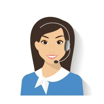 Female call centre operator Stock Illustration
