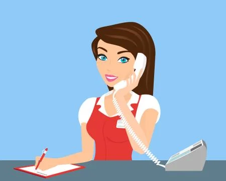 Female call centre operator Illustrazione stock