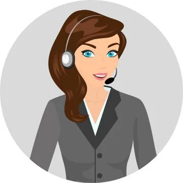 Female call centre operator - isolated Stock-Illustration