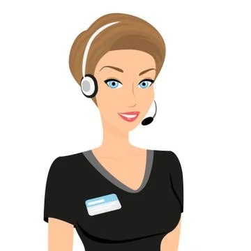 Female call centre operator - isolated Stock Illustration