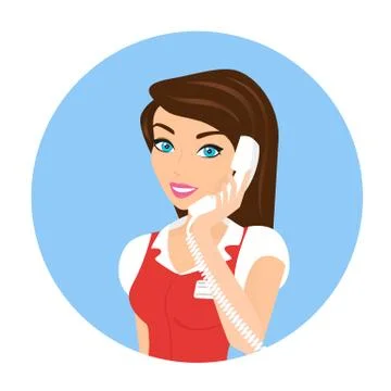 Female call centre operator - isolated Stock Illustration