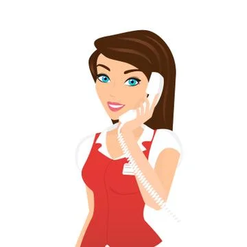 Female call centre operator - isolated Illustrazione stock