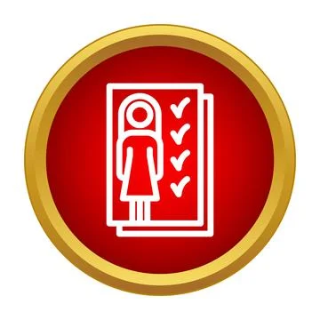 Female candidate profile evaluation and recruitment checklist icon 스톡 일러스트