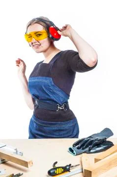 Female carpenter Stock Photos