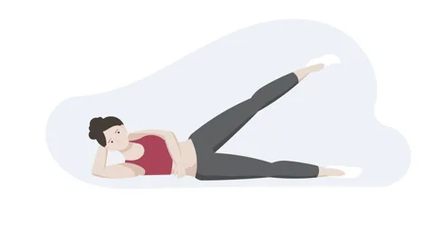 Female cartoon character doing exercise. Fitness and workout Stock Footage 276842770