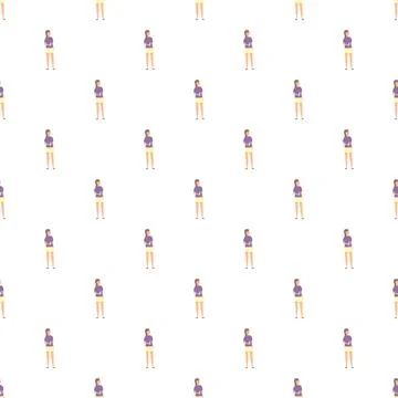 Female cartoon character pattern repeating for wallpaper design Stock Illustration