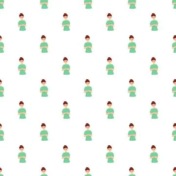 Female cartoon character pattern showing crossed arms Stock Illustration