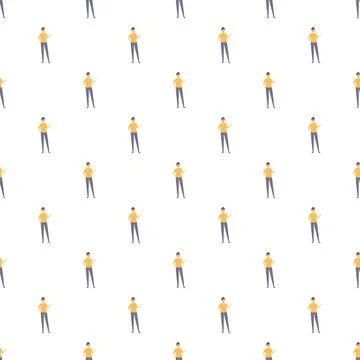 Female character illustration pattern presenting communication and teaching Stock Illustration