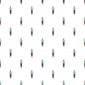 Female character seamless pattern illustration for background Stock Illustration