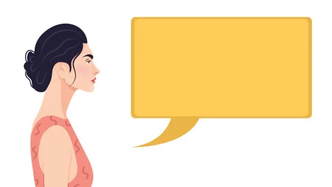 Female characters communicate and discuss news. Dialogue speech bubbles vector. Stock Footage 246352011