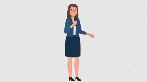 Female characters talking on the microphone Stock Footage 143653605