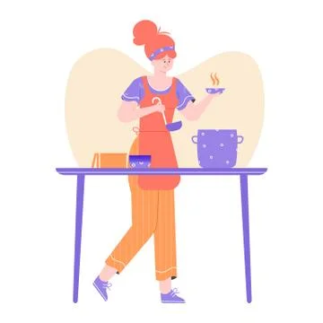 Female chef character. Stock Illustration