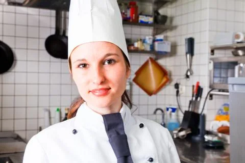 Female Chef In Kitchen 写真素材